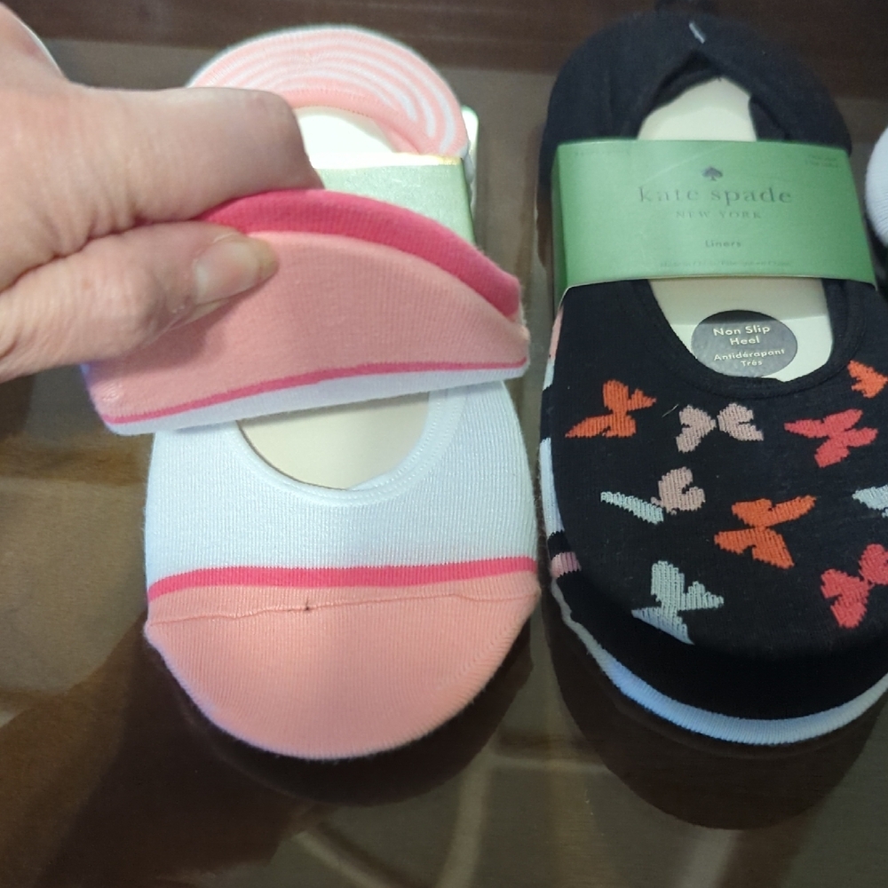 Kate Spade Women's No-Show Socks - Pink, Black, White - Picture 5 of 7